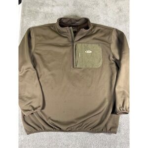 Drake Waterfowl Systems Mens 3XL Brown Quarter Zip Fleece Pullover Magnattach